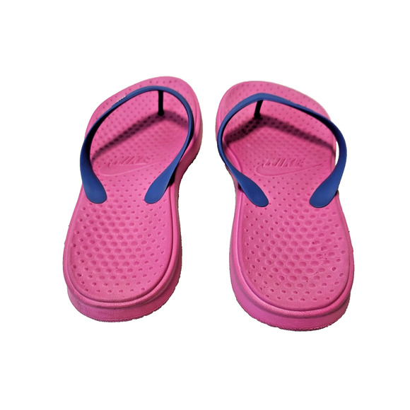 Nike Solay Thong Flip Flop Sandals Casuals Pink Blue Women's Size 11 - Picture 3 of 7
